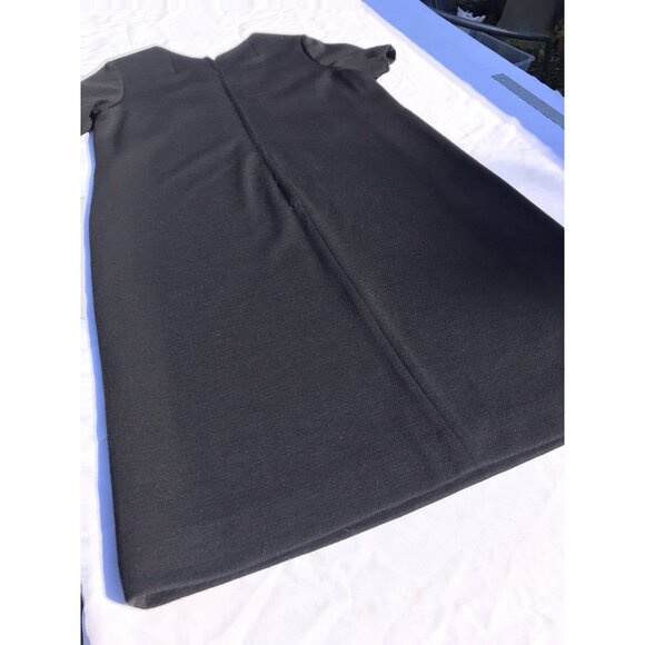 Vtg Grace Taylor Blouson Midi Dress Black Beaded Womens Med Short GoGo 60s Mod - Picture 16 of 16